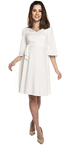 Torelle Maternity Wear Damenkleid festlich Weiss Brautkleid Sommerkleid für Schwangere und Nicht-Schwangere Damen, Modell: NIMIS Creme, M von Torelle Maternity Wear