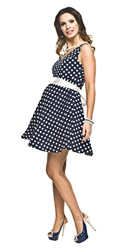 Torelle Maternity Wear Umstandsmode Sommer Kleid für Schwangere, Umstandskleid, Modell: RIPI, dunkelblau-Weiss, L von Torelle Maternity Wear