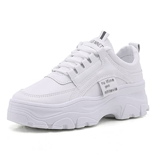 Chunky Trainers für Damen Low Top Sportschuhe Schnüren Stilvolle Lässige Frühling Herbst Walking Sneakers für Damen Stilvoll von Toride