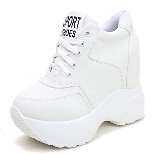 Damen Plattform Vulkanisieren Schuhe Versteckte Ferse Schuhe Schnüren Klobige Turnschuhe Frühling Herbst Dicke Sohle Höhe Zunehmende Trainer Schuhe von Toride