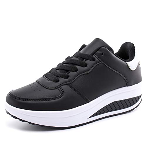 Damen schnüren lässige Sportschuhe Ledertrainer Schuhe Frühling Herbst Atmungsaktive Mode Plattform Turnschuhe von Toride