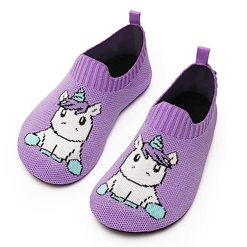 Torotto Hausschuhe Mädchen Rutschfest Leicht Pantoffeln für kinder Weiche Slippers(31-Lila 26/27EU) von Torotto