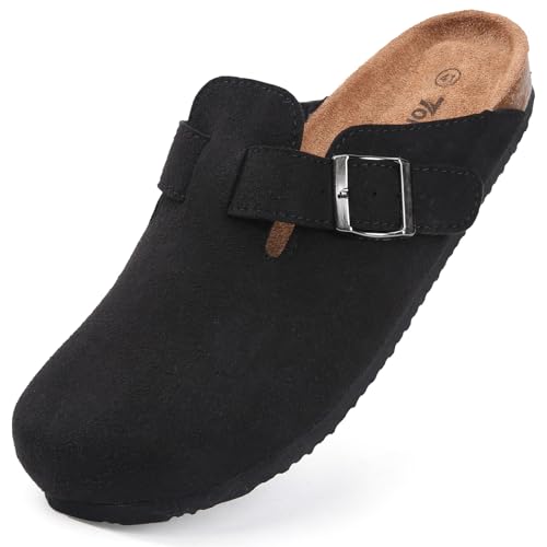 Torotto Herren Damen Pantoletten Hausschuhe Clogs Bequeme(schwarz,39 EU) von Torotto