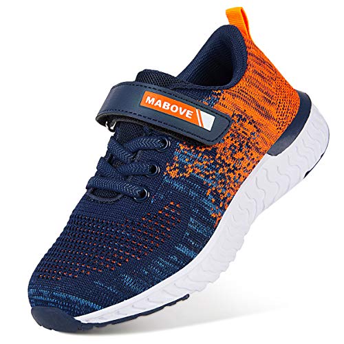 Torotto Laufschuhe Kinder Sportschuhe Jungen Mädchen Outdoor Turnschuhe Atmungsaktiv Ultraleicht Hallenschuhe klettverschlu Sneaker Indoor Unisex-Kinder(YF64-Orange 30EU (Herstellergröße 31)) von Torotto