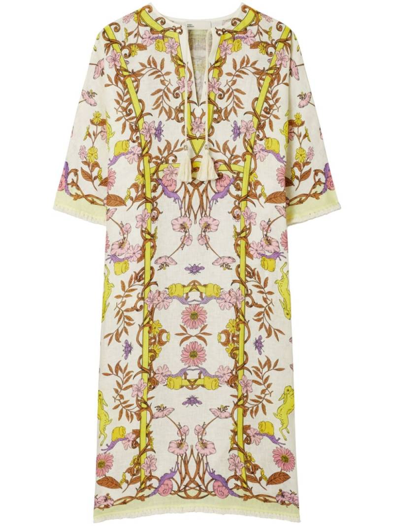 Tory Burch Kaftan mit Blumen-Print - Gelb von Tory Burch