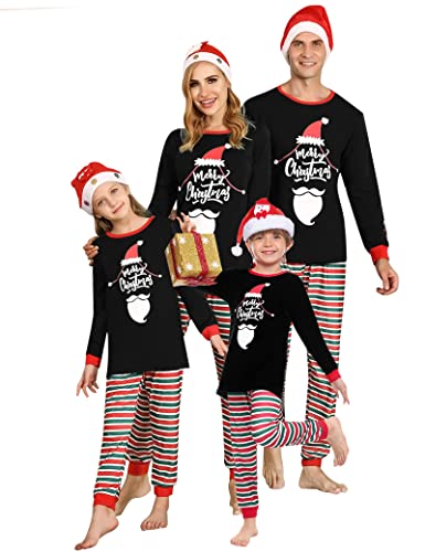 Totatuit Weihnachten Schlafanzug Set Familien Weihnachtspyjama Set Langarm Nachtwäsche Hausanzug für Damen Herren Kinder von Totatuit