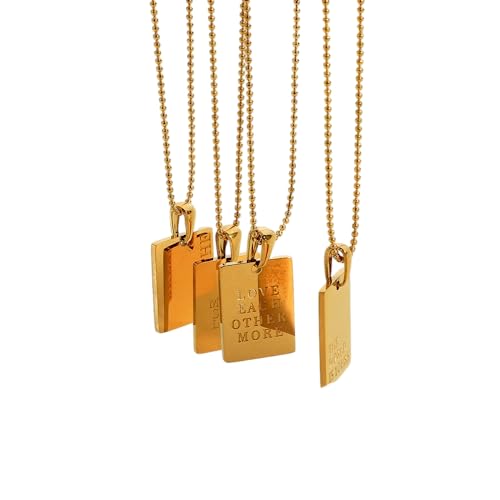 Townshine Modische einfache Halskette aus 18 Karat Gold, Edelstahl, Glückswürfel, Geburtstagsgeschenk für Frauen, Edelstahl, Kein Edelstein von Townshine