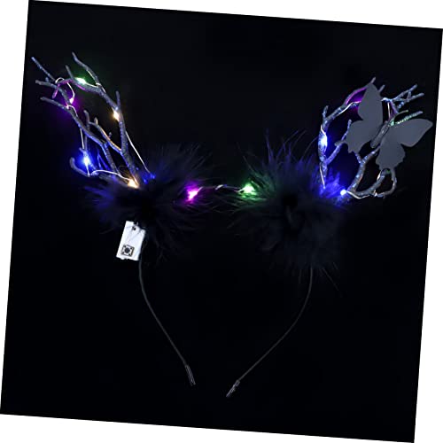 Toyvian 1stk Stirnband Led-weihnachtskopfbopper Weihnachtskopfkissen Weihnachtsstirnbänder Festliche Blumenstirnbänder Kopfbedeckung Aus Hirschhorn Haarschmuck Hörner Weihnachten Plastik von Toyvian