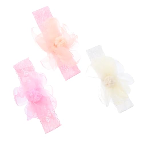 Toyvian 3st Baby Stirnband Spitzenblumenbabystirnband Blumenstirnband Für Kleine Mädchen Haarband Aus Spitze Für Babys Prinzessin Mädchen Babyanzüge Schal Stoff Elastizität Fräulein Weiß von Toyvian