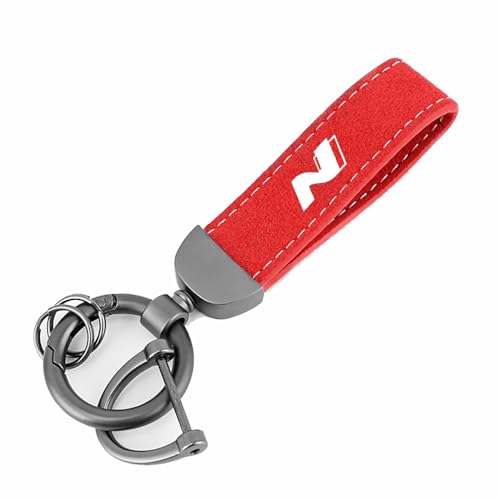 TrUkd Auto Schlüsselanhänger Leder metall Kompatibel mit für Hyundai N LINE NLINE ACCENT I20 I30 Sonata - Geschenk für Männer Frauen Autozubehör,S-C von TrUkd