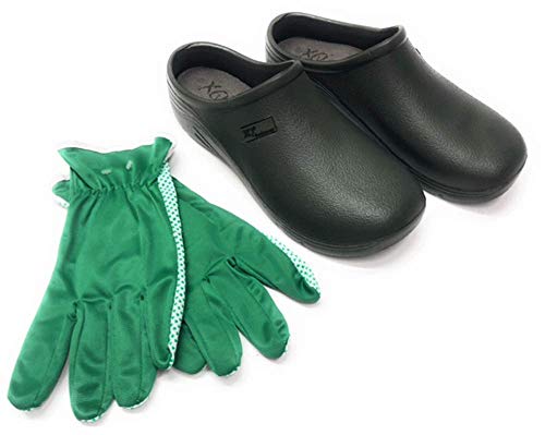 Trachten-Dirndl-More Herren Clogs & Pantoletten Gartenschuhe mit Gartenhandschuhen (grün, Numeric_42) von Trachten-Dirndl-More