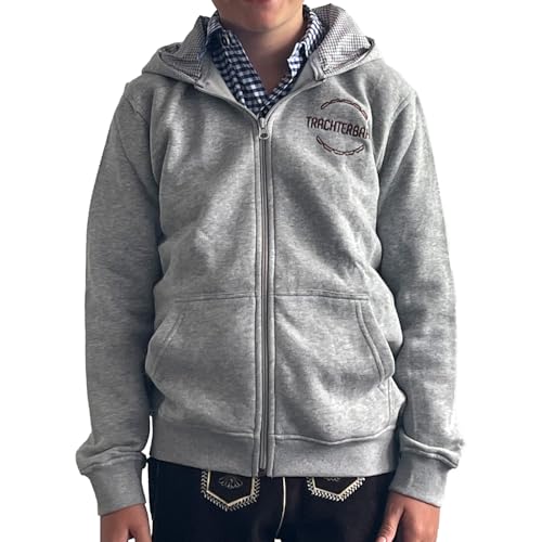 Trachten-Jacke Kinder Jungen Mädchen Sweatjacke Hellgrau, Gr. 134 Trachten-Jacke Kinder Jungen Mädchen Sweatjacke Hellgrau, Gr. 134 von Trachterbahn