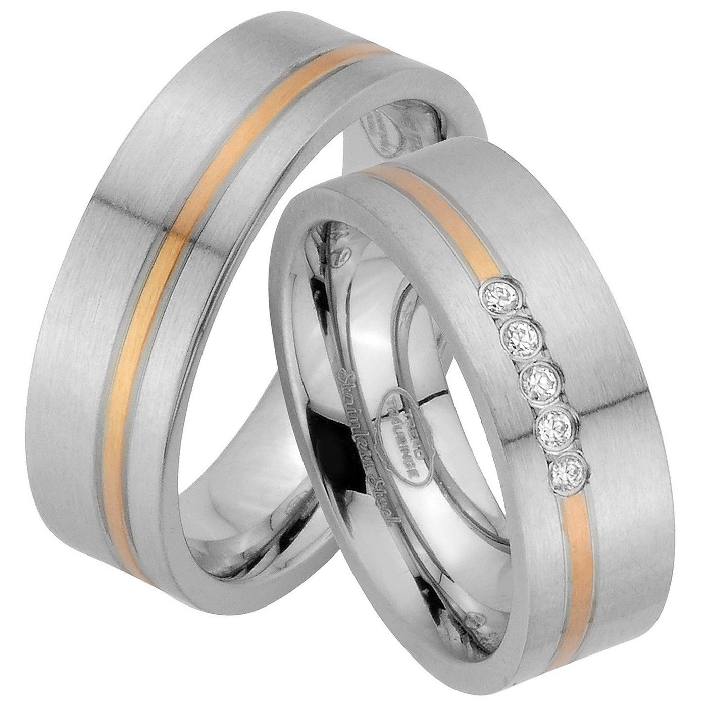 Trauringe123 Trauring Hochzeitsringe Verlobungsringe Trauringe Eheringe Partnerringe Gold Platiert aus Edelstahl JE67 von Trauringe123