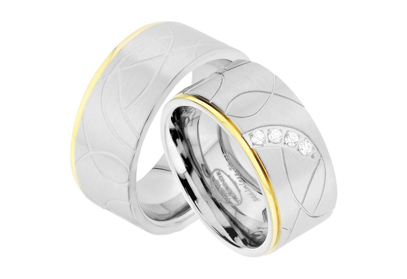 Trauringe123 Trauring Hochzeitsringe Verlobungsringe Trauringe Eheringe Partnerringe Gold Platiert aus Edelstahl JE88 von Trauringe123