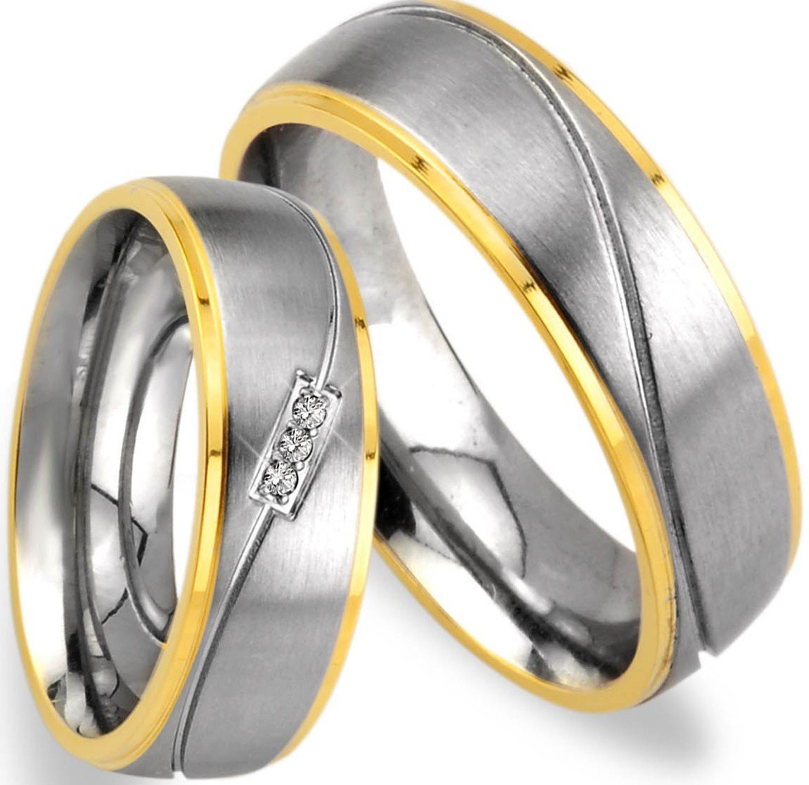 Trauringe123 Trauring Hochzeitsringe Verlobungsringe Trauringe Eheringe Partnerringe Gold platiert JE20 von Trauringe123