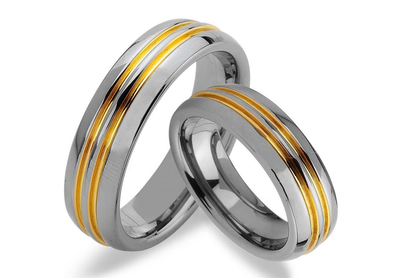 Trauringe123 Trauring Hochzeitsringe Verlobungsringe Trauringe Eheringe Partnerringe WOLFRAM TRAURINGE RINGE m. GOLD Platierung, JW16 von Trauringe123