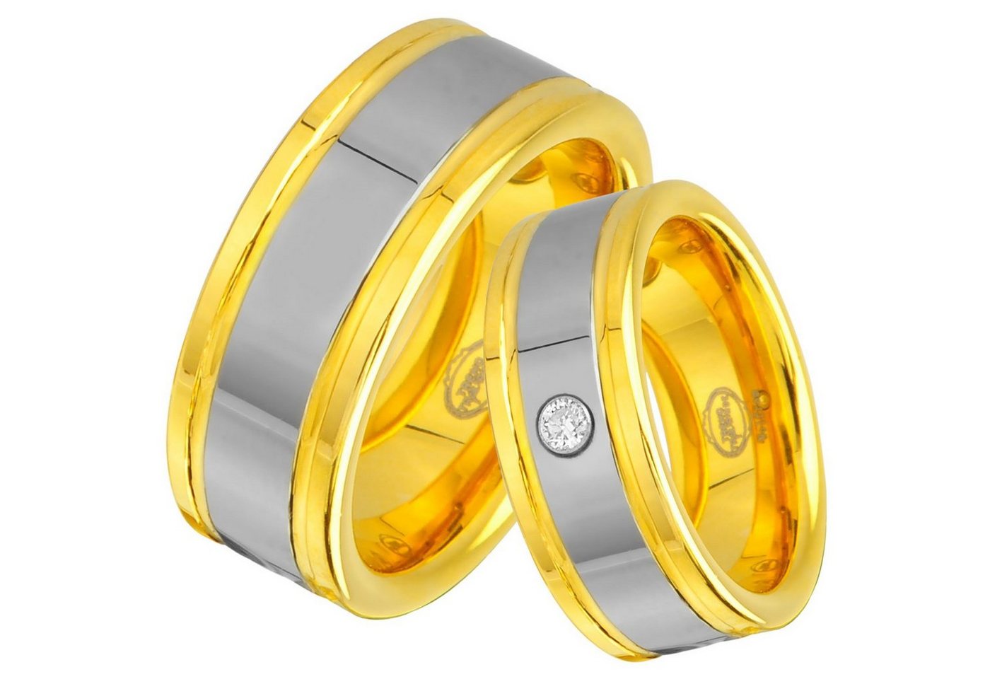 Trauringe123 Trauring Hochzeitsringe Verlobungsringe Trauringe Eheringe Partnerringe WOLFRAM TRAURINGE RINGE mit GOLD Platierung TUNGSTEN, JW19 von Trauringe123