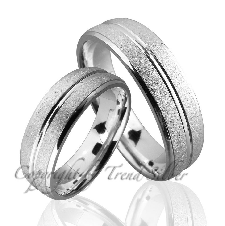 Trauringe123 Trauring Hochzeitsringe Verlobungsringe Trauringe Eheringe Partnerringe aus 925er Silber ohne Stein, J54 von Trauringe123