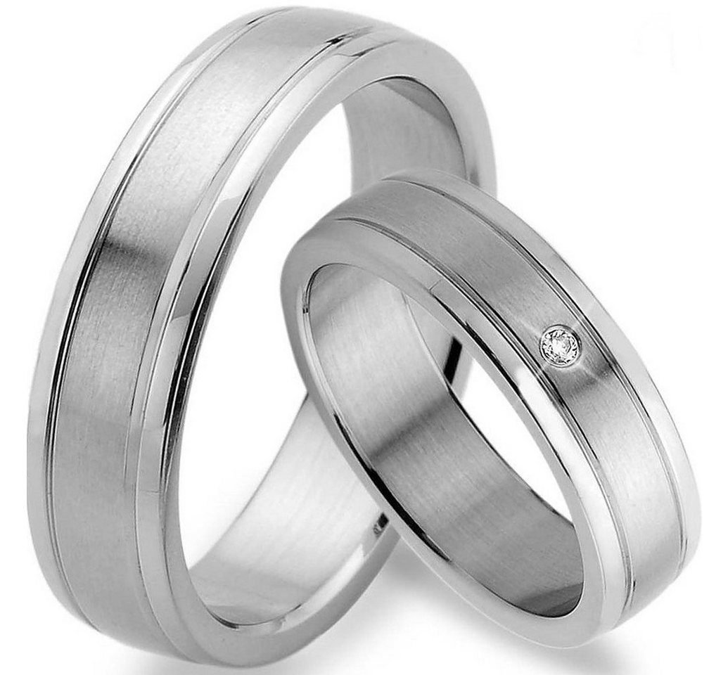 Trauringe123 Trauring Hochzeitsringe Verlobungsringe Trauringe Eheringe Partnerringe aus Edelstahl Ohne und mit Stein JE35 von Trauringe123