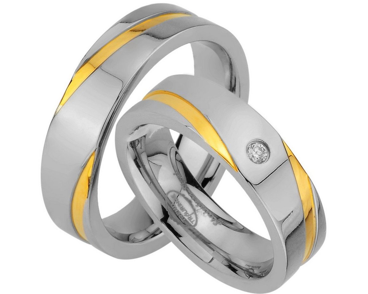 Trauringe123 Trauring Hochzeitsringe Verlobungsringe Trauringe Eheringe Partnerringe aus Edelstahl ohne und mit Stein, JE45 von Trauringe123