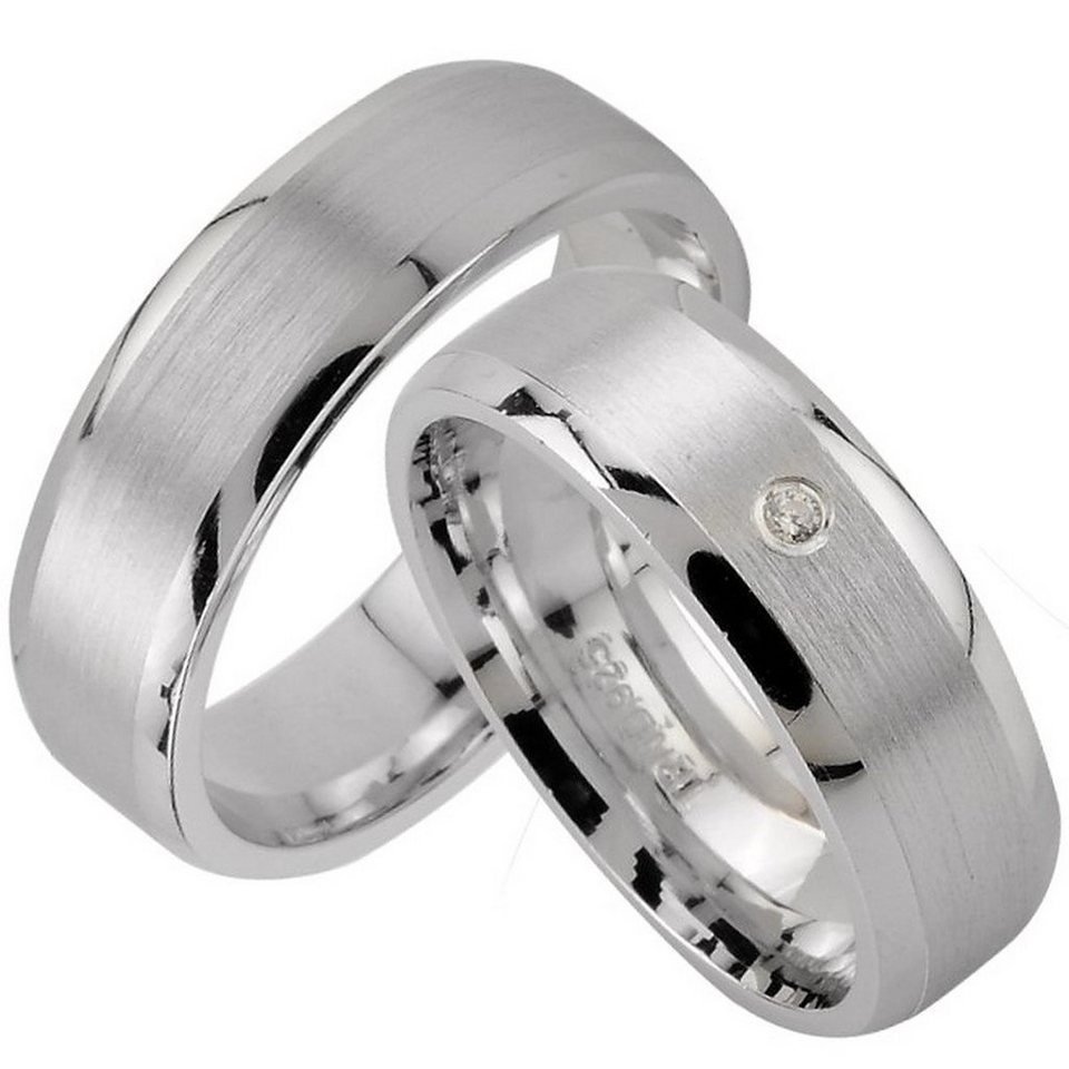 Trauringe123 Trauring Hochzeitsringe Verlobungsringe Trauringe Eheringe Partnerringe mit Stein, Silber 925, J25 von Trauringe123