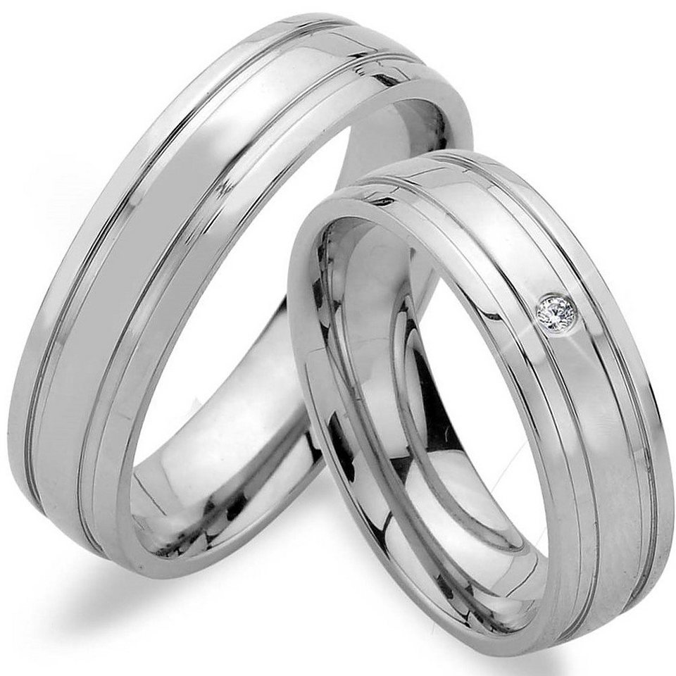 Trauringe123 Trauring Ringe Hochzeitsringe Verlobungsringe Trauringe Eheringe Partnerringe aus Edelstahl - JE42 von Trauringe123