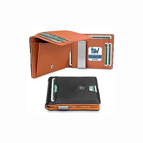 TRAVANDO Geldbörse Herren Geldbörse mit Geldklammer TÜV RFID Zertifiziert Wallet mit Münzfach 10 Kartenfächer Portmonee Herren Helsinki Geldbeutel Herren Geldklammer mit Kartenhalter Clip von TRAVANDO