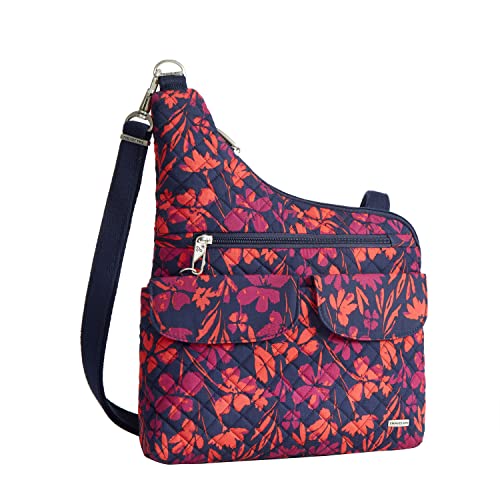 Travelon Unisex Klassische Diebstahlschutz Umhängetasche, Gemaltes Blumenmuster von Travelon