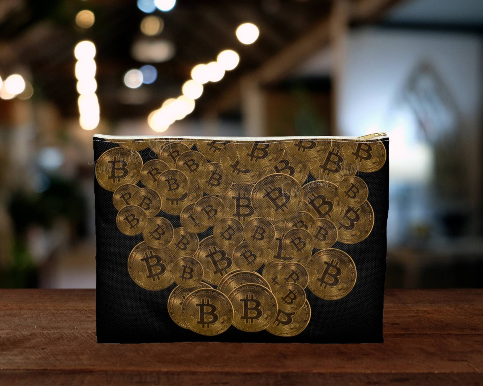 Gold Bitcoin Reise Accessoire Tasche Make Up Kosmetiktasche Zubehör Beutel Telefonkabel Halter Planer Urlaub Geschenkideen Btc Geschenke von TreeLadyShop