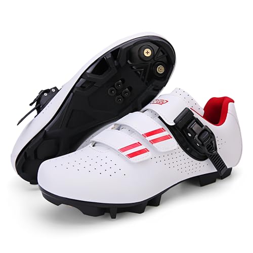 Treer Fahrradschuhe Herren Damen Mountain Bikes Schuhe, 2024 Rennradschuhe mit Cleats SPD Schuhe Rennrad Schuh Kompatibel Outdoor Radschuhe Fahrrad Indoor Spin 37-47 EU von Treer