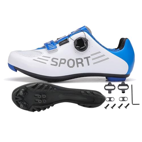 Treer Fahrradschuhe Herren Damen Mountain Bikes Schuhe, 37-46 EU Rennradschuhe mit Cleats SPD Schuhe Rennrad Schuh Kompatibel Outdoor Radschuhe Fahrrad Indoor Spin von Treer