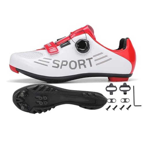 Treer Fahrradschuhe Herren Damen Mountain Bikes Schuhe, 37-46 EU Rennradschuhe mit Cleats SPD Schuhe Rennrad Schuh Kompatibel Outdoor Radschuhe Fahrrad Indoor Spin von Treer