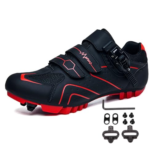 Treer Fahrradschuhe Herren Damen Mountain Bikes Schuhe Rennradschuhe mit Cleats SPD Schuhe Rennrad Schuh Kompatibel Outdoor Radschuhe Fahrrad Indoor Spin Mountain Bikes Schuhe von Treer