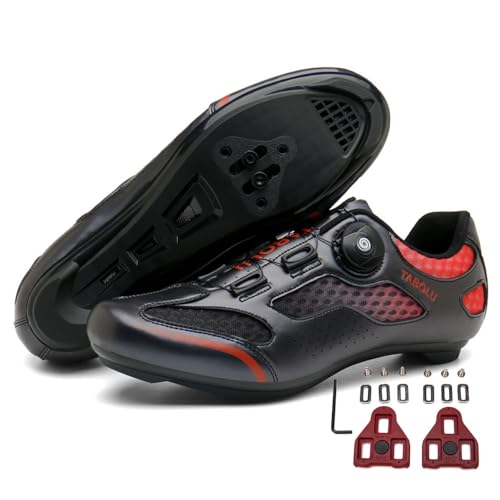 Treer Fahrradschuhe Herren Damen Rennradschuhe mit SPD Cleats, Schuhe Rennrad Schuhe Mountain Road Bikes Schuh Kompatibel Outdoor Radschuhe Fahrrad Indoor Spin 37 EU - Rennradschuhe von Treer