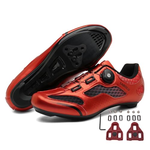 Treer Fahrradschuhe Herren Damen Rennradschuhe mit SPD Cleats, Schuhe Rennrad Schuhe Mountain Road Bikes Schuh Kompatibel Outdoor Radschuhe Fahrrad Indoor Spin 37 EU - Rennradschuhe von Treer