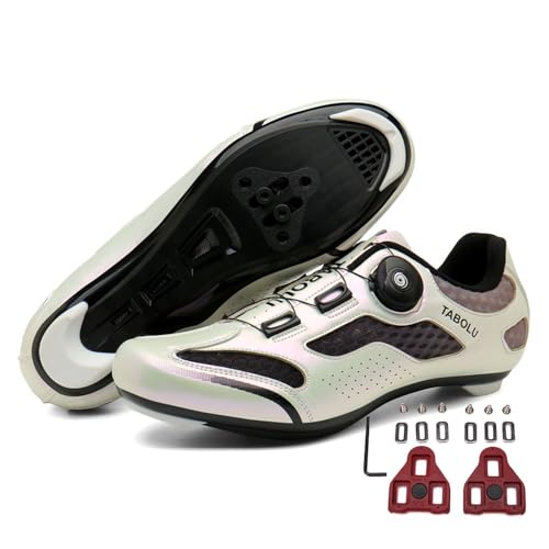 Treer Fahrradschuhe Herren Damen Rennradschuhe mit SPD Cleats, Schuhe Rennrad Schuhe Mountain Road Bikes Schuh Kompatibel Outdoor Radschuhe Fahrrad Indoor Spin 39 EU - Rennradschuhe von Treer