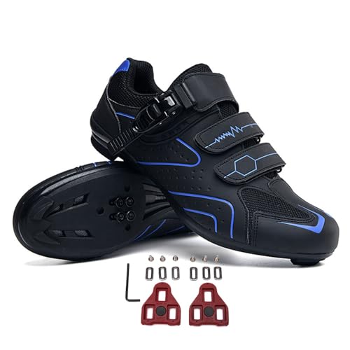 Treer Fahrradschuhe Herren Damen Rennradschuhe mit SPD Cleats, Schuhe Rennrad Schuhe Mountain Road Bikes Schuh Kompatibel Outdoor Radschuhe Fahrrad Spin - Mountain Rennradschuhe von Treer