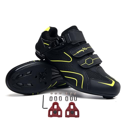 Treer Fahrradschuhe Herren Damen Rennradschuhe mit SPD Cleats, Schuhe Rennrad Schuhe Mountain Road Bikes Schuh Kompatibel Outdoor Radschuhe Fahrrad Spin - Mountain Rennradschuhe von Treer