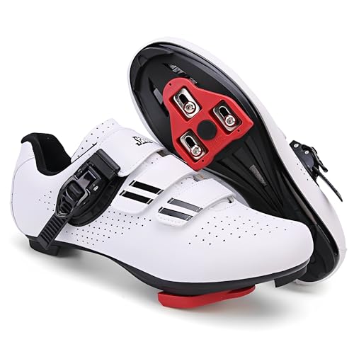 Treer Fahrradschuhe Herren Rennradschuhe Damen 2024 SPD Schuhe Rennrad Schuhe Mountain Road Bikes Schuh Kompatibel Outdoor Radschuhe Fahrrad Indoor Spin 37 EU - 47 EU von Treer