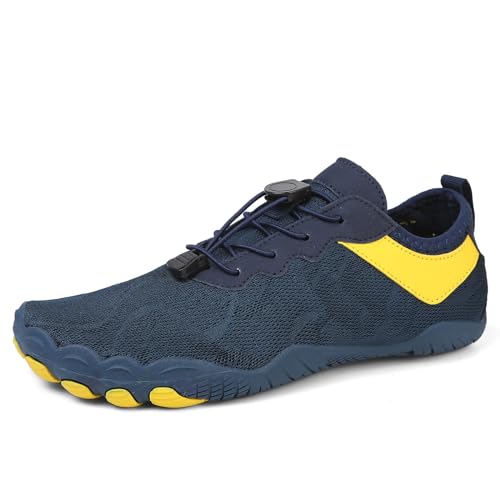 Treer Herren Damen Barfussschuhe, Herren Strandschuhe Badeschuhe 36-46 EU Gestricktem Mesh Segelschuhe, Leichtgewicht Wasserschuhe Barfusslaufschuhe Zehenschuhe für Surfen, Strand von Treer