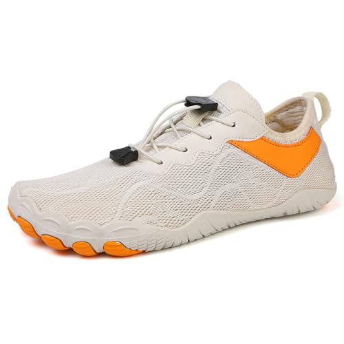 Treer Herren Damen Barfussschuhe, Herren Strandschuhe Badeschuhe 36-46 EU Gestricktem Mesh Segelschuhe, Leichtgewicht Wasserschuhe Barfusslaufschuhe Zehenschuhe für Surfen, Strand von Treer