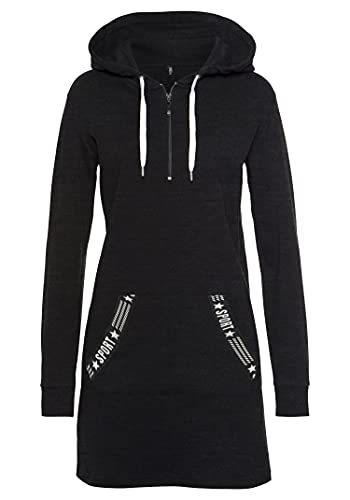 TrendiMax Damen Hoodie Kleid Herbst Langarm Sweatshirts Kapuzenpullover Streetwear Jumper Pullover Mini Kleider, Dunkelgrau, XXL von TrendiMax