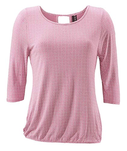 TrendiMax Damen T-Shirt Kurzarm Blusen Shirt mit Allover-Minimal Print Lose Stretch Casual Oberteil Basic Tops, Rosa, XL von TrendiMax