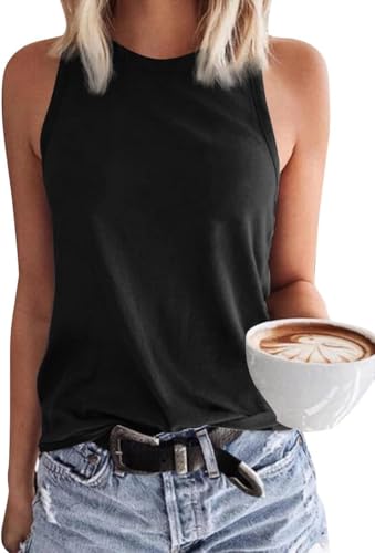 TrendiMax Damen Tank Top Ärmellose Sommer Oberteile Basic Shirt Strand Bluse Lässiges Rundhals Top, Schwarz, M TrendiMax Damen Tank Top Ärmellose Sommer Oberteile Basic Shirt Strand Bluse Lässiges Rundhals Top, Schwarz, M von TrendiMax