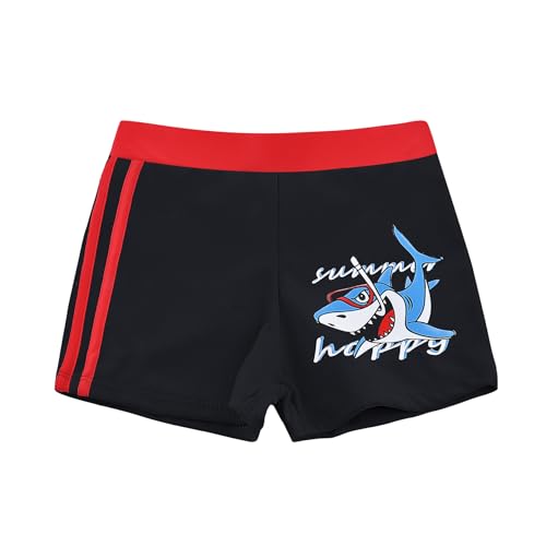 Jungen Schwimmen Stämme Kinder Schwimmen Shorts mit süßem Cartoon Muster Kleine Jungs Strandkleidung für 2-14 Jahre (12-14 Years, LA587-Black) von Trendy Boy