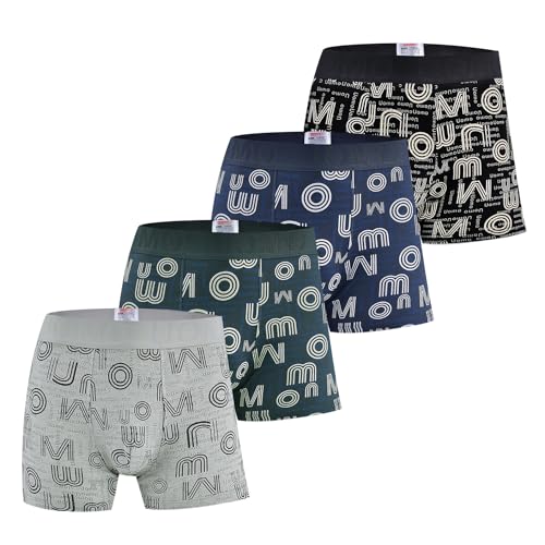 Trendy Boy Herren Boxer Briefs Unterwäsche mit Premium Cotton Large Y Front - 4er Pack Mehrfarbiges italienisches Design Ultra Soft (1768, XXL) von Trendy Boy