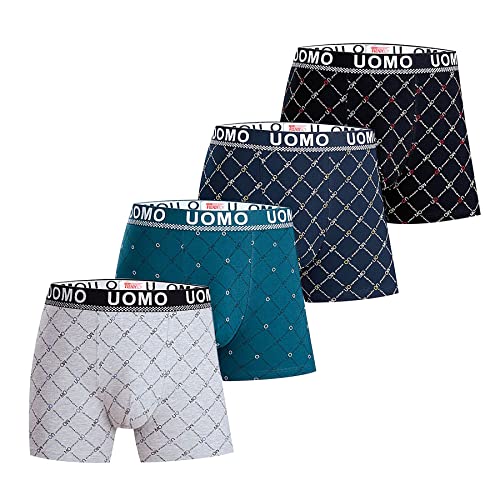 Trendy Boy Herren Boxer Briefs Unterwäsche mit Premium Cotton Large Y Front - 4er Pack Mehrfarbiges italienisches Design Ultra Soft (5120, L) von Trendy Boy