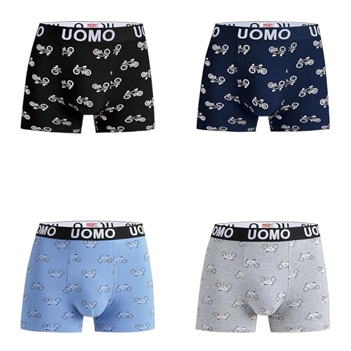 Trendy Boy Jungen Baumwolle Boxer Slips Unterwäsche 8-18 Jahre Unterhose 4er Pack Mehrfarbiges Set Italienisches Design Ultra Soft (1689, 12-14 Years) von Trendy Boy