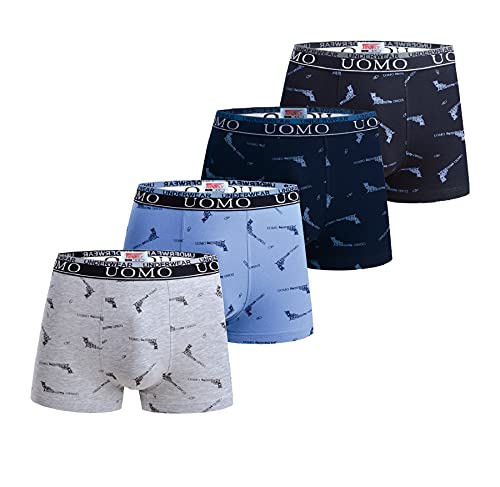 Trendy Boy Jungen Baumwolle Boxer Slips Unterwäsche 8-18 Jahre Unterhose 4er Pack Mehrfarbiges Set Italienisches Design Ultra Soft (5092-1, 12-14 Years, 12_Years) von Trendy Boy