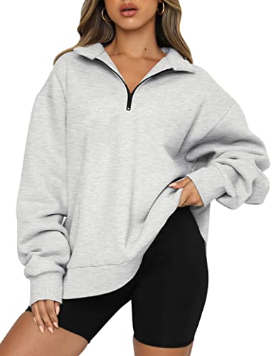 Trendy Queen Damen Lässig Sweatshirt, grau, 46 von Trendy Queen